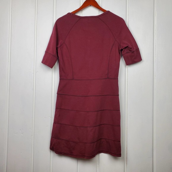 Athleta Women's Small Maroon Strata Stretch Ponte Mini Dress - Picture 9 of 12
